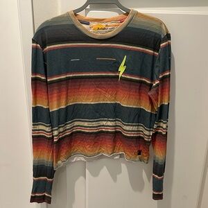 Tulum women’s striped cropped Aviator Nation long sleeve tee - size Medium